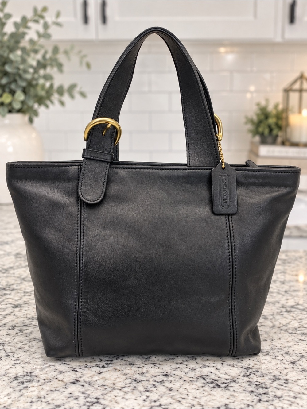 Coach Vintage Waverly 4133 Black Leather Tote – Made in Costa Rica